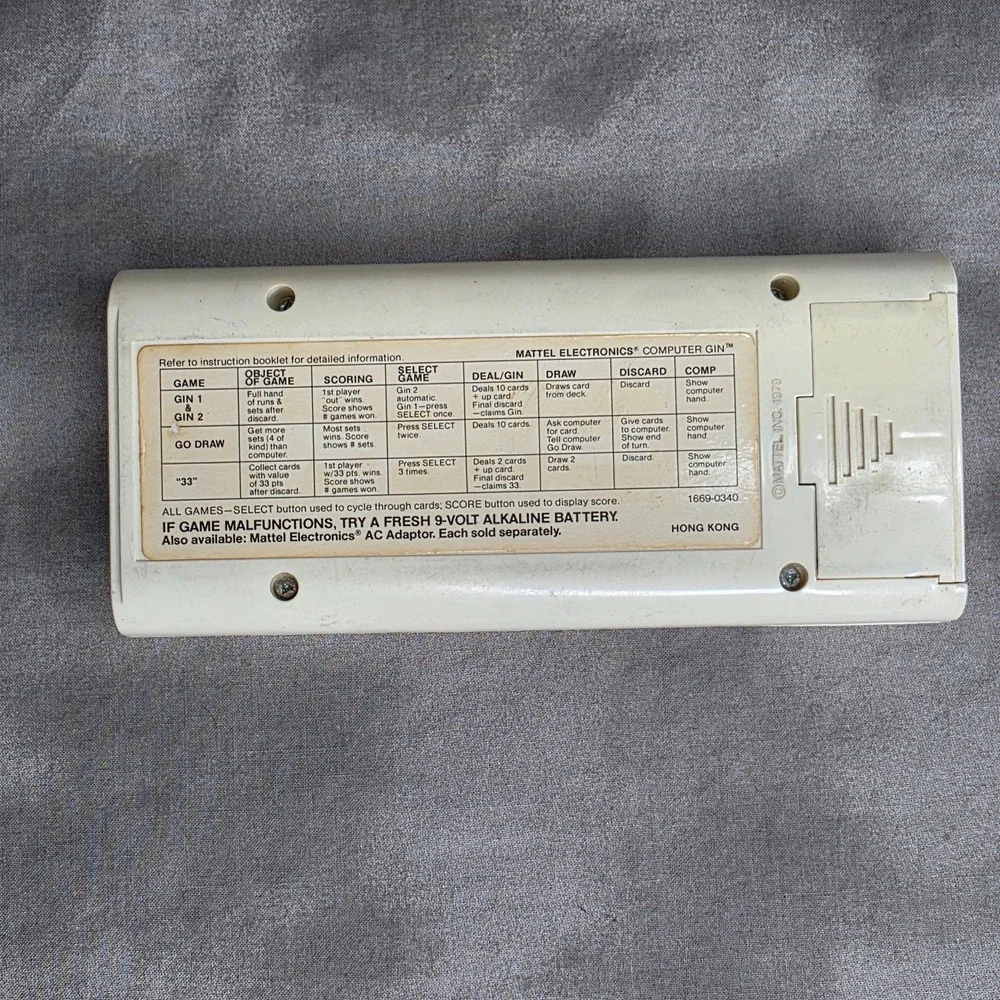 Mattel Electronic Computer Gin Handheld Game Console Vintage‎ TESTED, WORKS